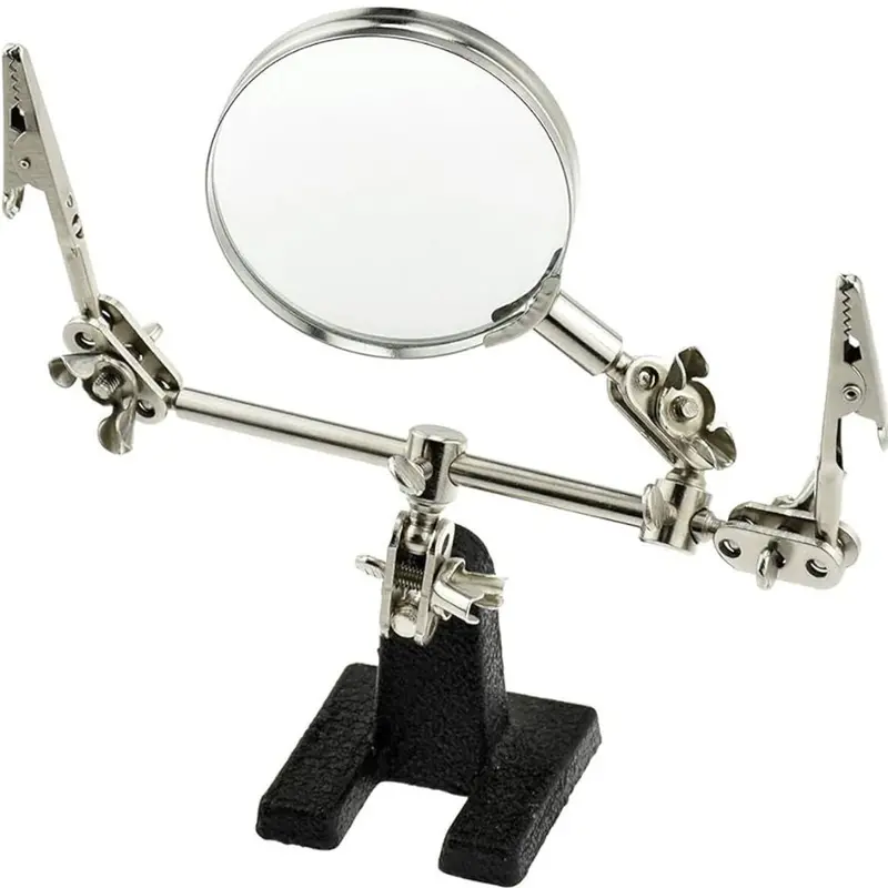 Helping Hands Tool With Magnifying Glass – Adjustable Arms And Led-Lit Lens 1