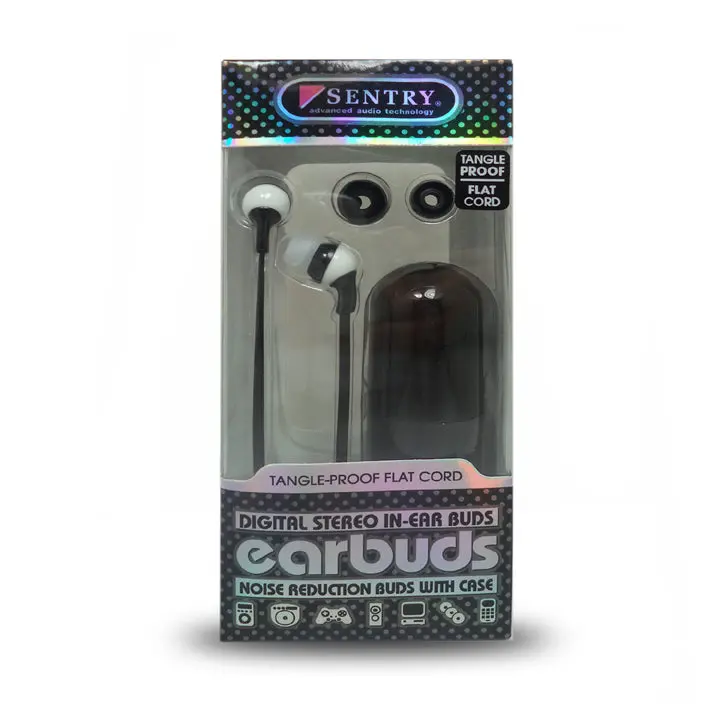 Hps-Ho329-Blk – Compact 3.5Mm Wired Earphones With 4-Foot Cord, Black Finish, And Protective Carry Case 1
