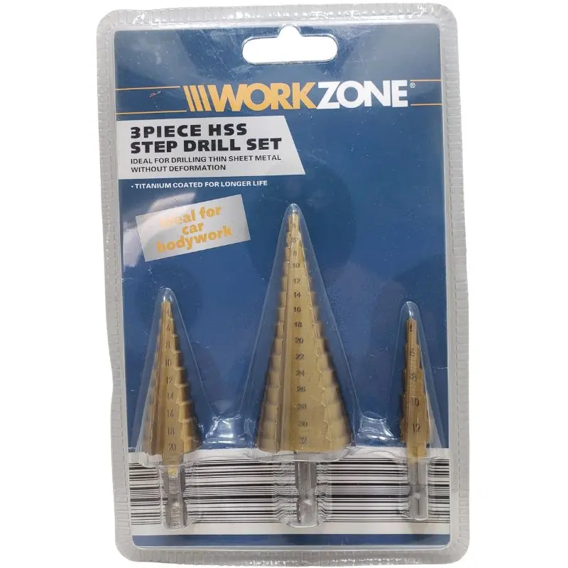 Hss Step Drill Bit Set – 4–32Mm Range, Titanium-Plated, 3-Piece 1