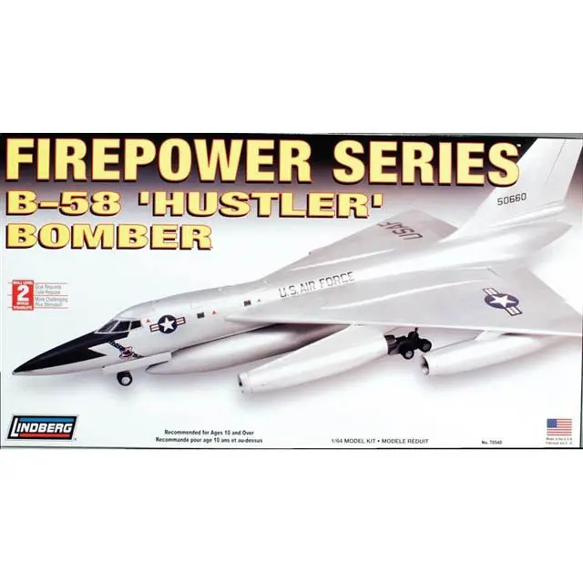 Hustler B-58 Bomber Model Kit – 1:64 Scale Collectible Aircraft Assembly Set 1