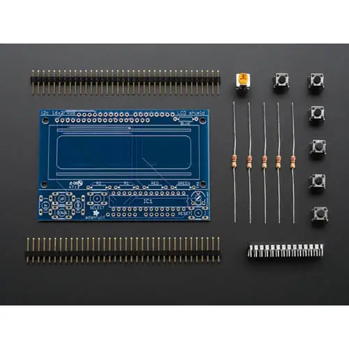 I²C-Controlled 16×2 Lcd Keypad Shield Kit – Adafruit Design 1