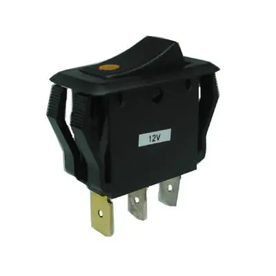 Illuminated Rocker Switch — 1-Pole, 1-Throw, 16A, 12V Dc, Amber Led, 13.5 × 28 Mm 1