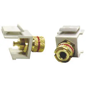 In-0118-Wh/Rd – White & Red Keystone Binding Post, Solid-Core, Gold-Plated 1