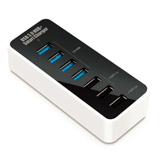 Iusb3-Tlybv7 Powered Usb 3.0 Hub – 4-Port Hub With Integrated 3-Port Charging Station 1