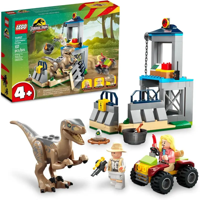 Jurassic Park Velociraptor Escape Playset – 137-Piece Themed Building Set 1