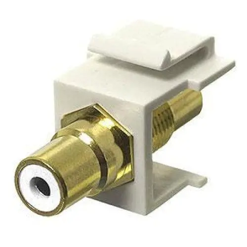 Keystone Rca Coupler – White Jack-To-Jack Inline Connector 1