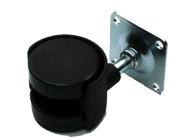 Kzz-5 Dual-Wheel Plastic Caster – 1.5" Diameter, Metal Base (1.6" × 1.6"), 6-Pack 1