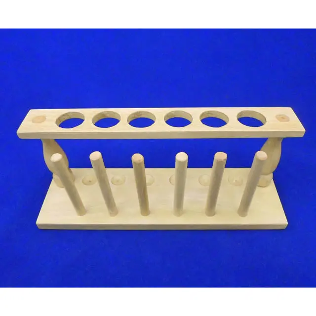 La622-0025 – Wooden Test Tube Rack For 6 Tubes 1