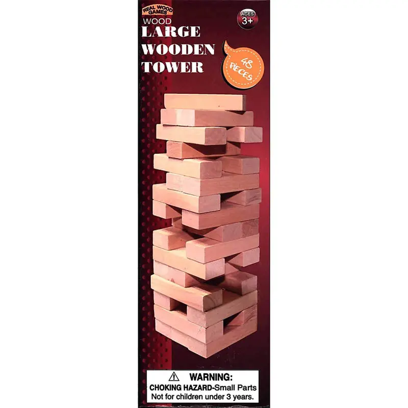 Large Wooden Stack Tower Game – 48 Classic Blocks 1