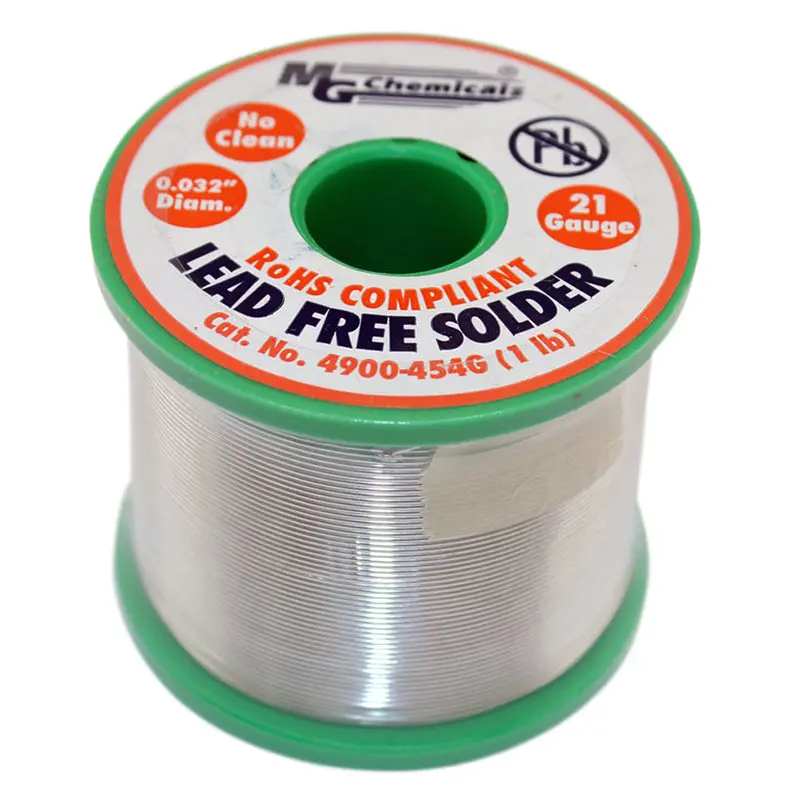 Lead-Free Silver-Bearing Solder Wire – 1 Lb, 21 Awg, 0.032" (Sn96.3/Ag3/Cu0.7) 1