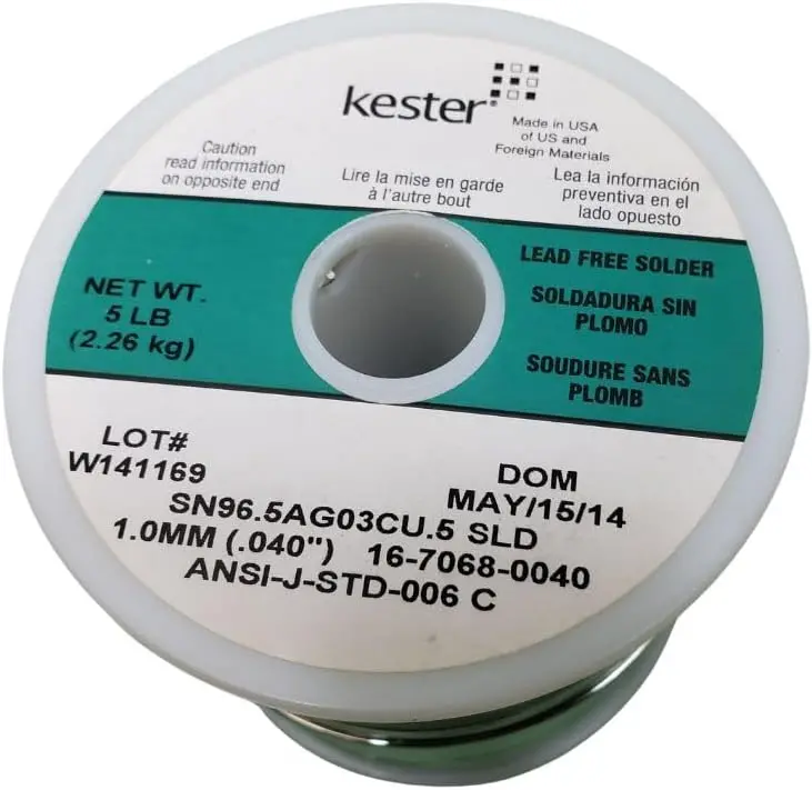 Lead-Free Solder Wire Sn96.5Ag0.3Cu0.5 – 5 Lb Spool, 1 Mm (0.040 In) Diameter 1