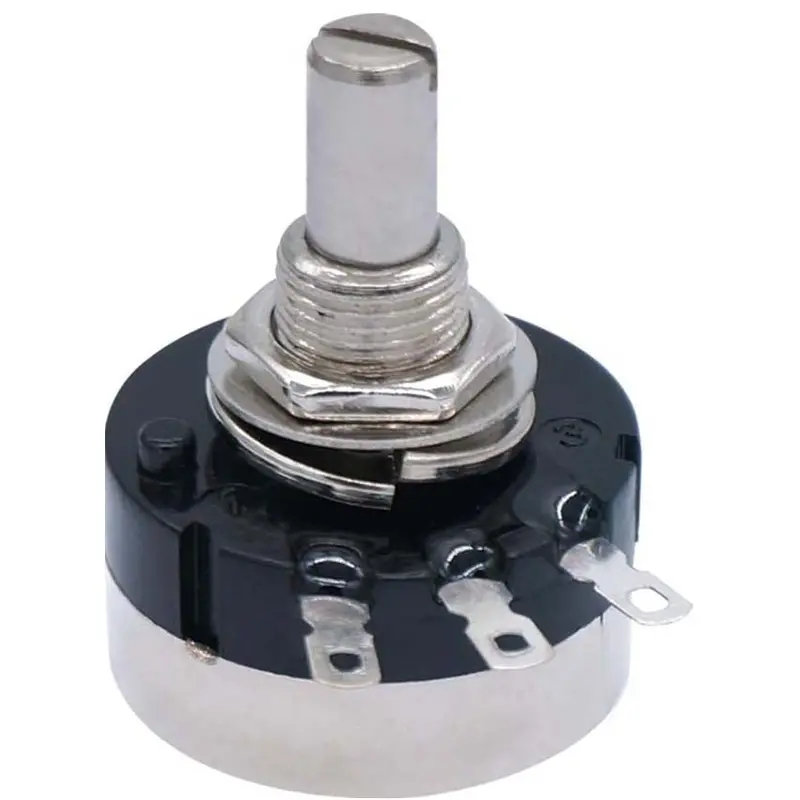Linear Potentiometer – 5K Ohm, 1/4-Inch Shaft, 29Mm Round Panel Mount, 2W Rating 1