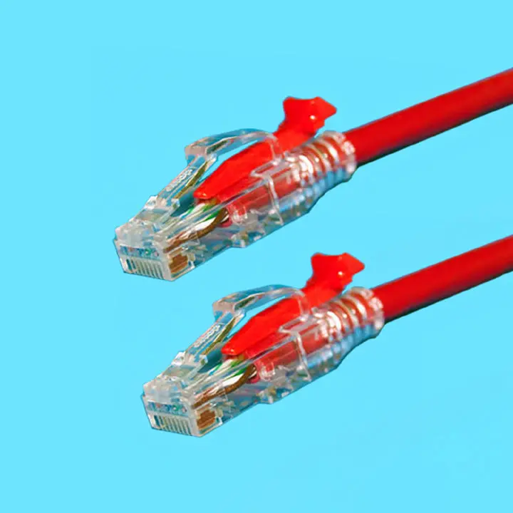 Lockable Cat6 Red Patch Cord – 3 Ft Secure-Connection Cable 1
