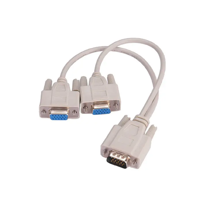 M8541-115Mffy - 1-Foot Vga Extension Cable, Hd15 Male To Dual Hd15 Female, Beige Jacket 1