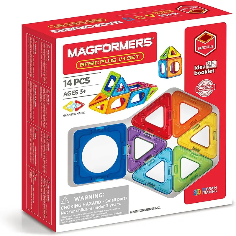 Magformers Magnetic Builder Set – 14-Piece Starter Kit With 8 Triangles And 6 Squares 1