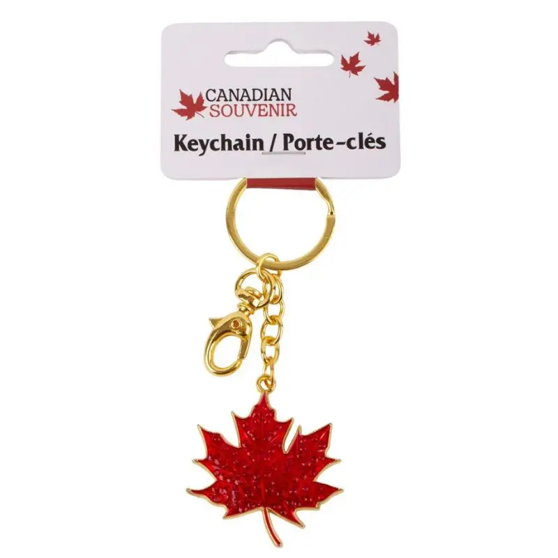 Maple Leaf Canada Keychain – Engraved Aluminum Souvenir Accessory 1