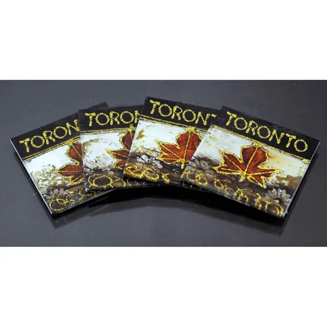 Maple Leaf Coaster Set – Toronto-Themed, 4-Piece Pack 1