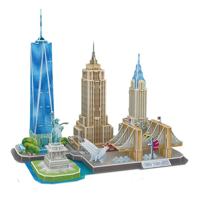 Mc255H Nyc Skyline 3D Puzzle – 123-Piece Laser-Cut Wooden Model Kit 1