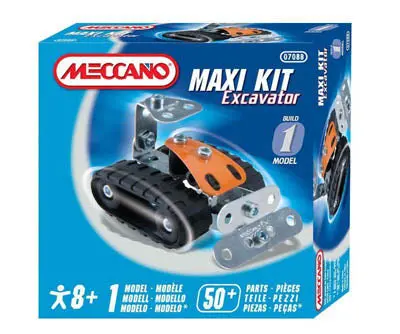Meccano Maxi Construction Kit – Excavator Model, 50+ Parts, Stem Learning Set 1
