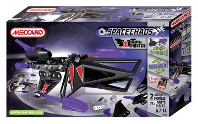 Meccano Spacechaos Dark Pirates Bombers Set – 75-Piece Building Kit With 2 Buildable Models 1