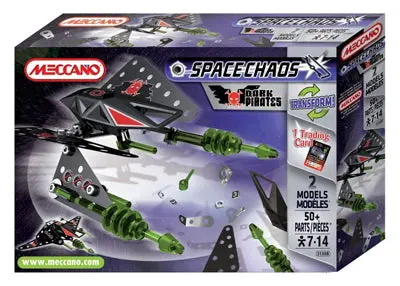 Meccano Spacechaos Dark Pirates Construction Set – 50-Piece Kit With 2 Assemble-Your-Own Models 1