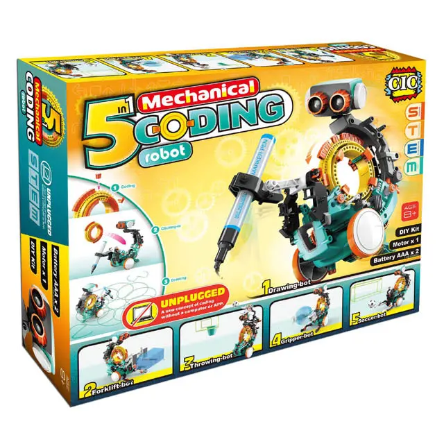 Mechanical Code Robot Building Set – 5 Configurable Models For Stem Learning 1