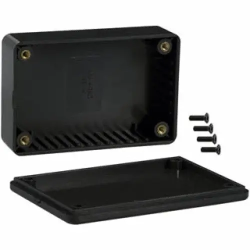 Medium-Sized Black Plastic Project Box – 3.3" X 2.2" X 1.5" (Model 1591Lbk) 1
