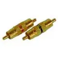 Metal Rca Inline Adapter – Plug-To-Plug, Gold-Plated Red Housing 1