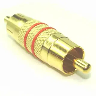 Metal Rca Plug-To-Plug Adapter – Gold-Plated Red Housing 1