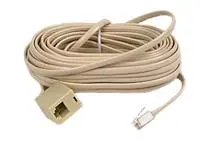 Modular Ethernet Patch Cable – 6P4C, Male-To-Female, White, 25 Ft 1