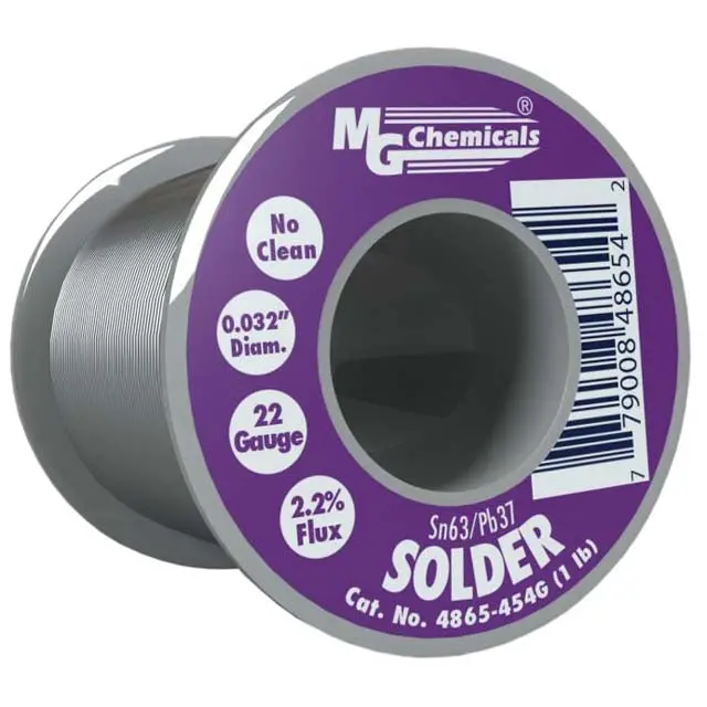 No-Clean 63/37 Solder Wire — 1 Lb Spool, 0.032" Diameter 1