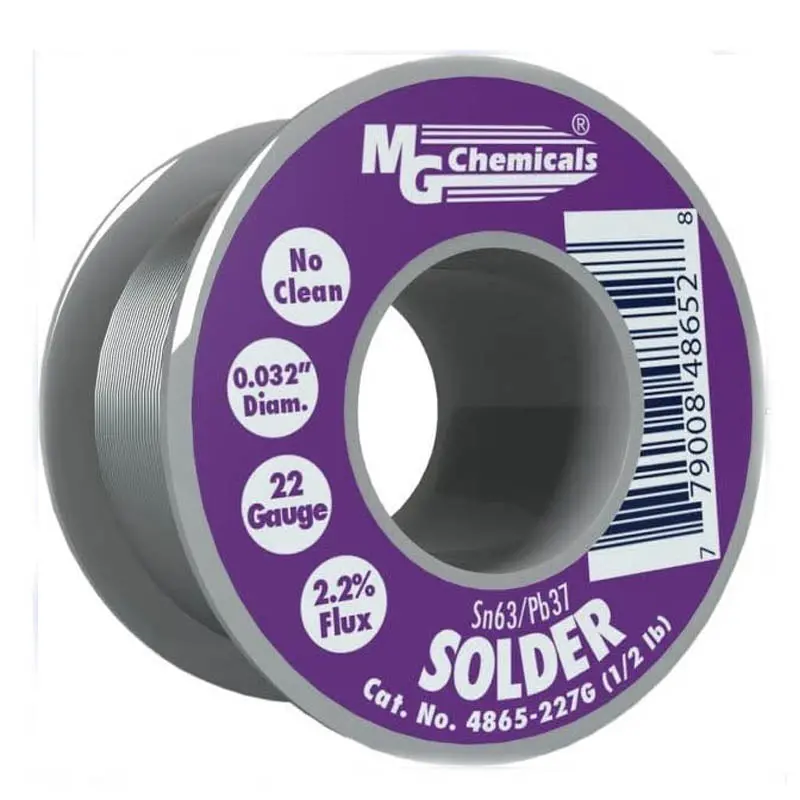 No-Clean 63/37 Solder Wire — ½ Lb Spool, 0.032" Diameter 1