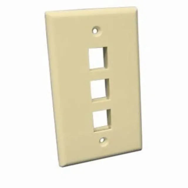 Np-Jf3I Three-Port Ivory Wall Plate 1