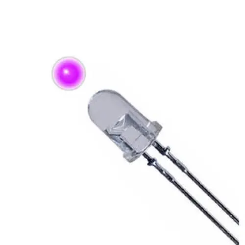 Nte30120 – 3Mm Waterclear Purple Led, 75 Mcd, 3.3V, 20Ma (5-Pack) 1