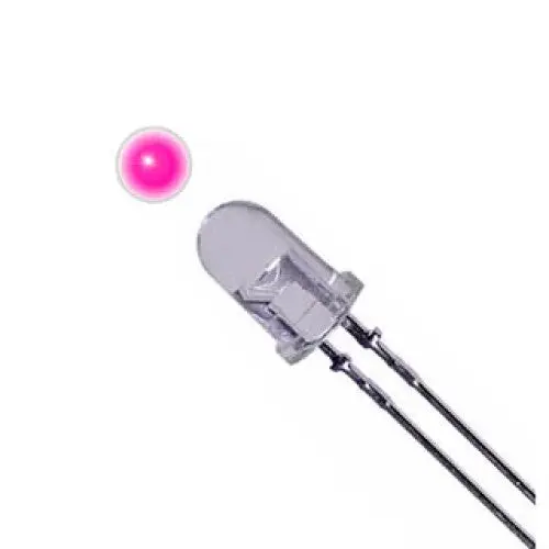 Nte30125 – 3Mm Waterclear Pink Led, 1000 Mcd, 3.3V, 20Ma (5-Pack) 1