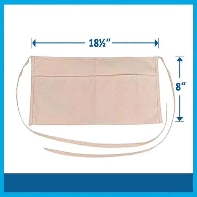 Off-White Waist Apron – Two-Pocket Design, 18.5" × 8" 1