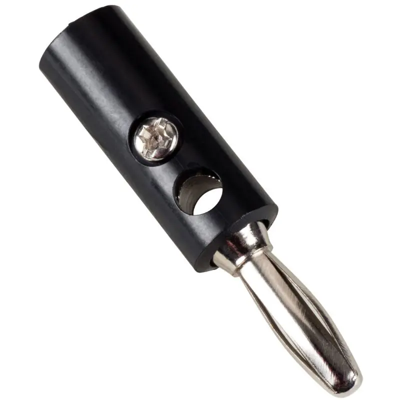 Pluba-010000 Black Standard Banana Plug – Safety-Clamp Design, 4Mm Diameter 1