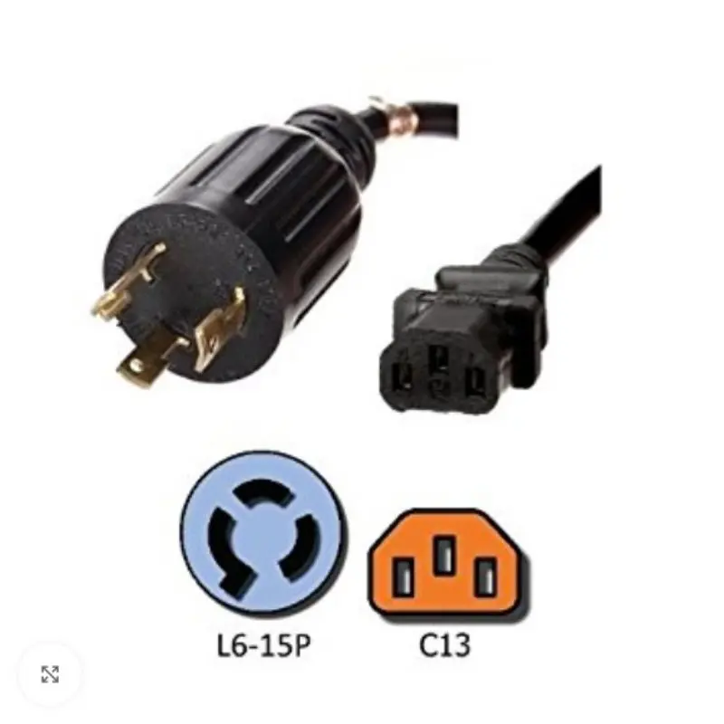 Pow136-10-14 – Locking Power Cable: Nema L6-15P To C13 Female, 10 Feet 1