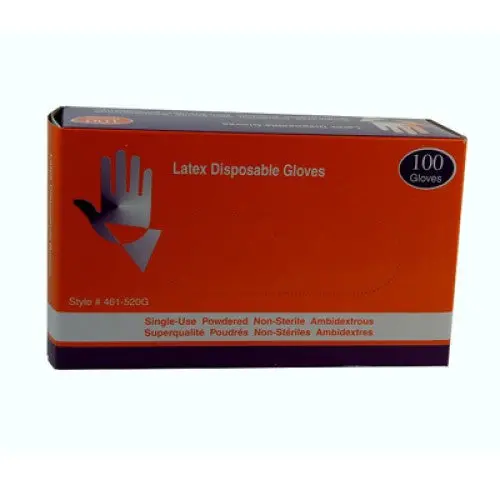 Powdered Latex Disposable Gloves – Medium, Clear, Food-Safe & Industrial Grade (100 Per Pack) 1