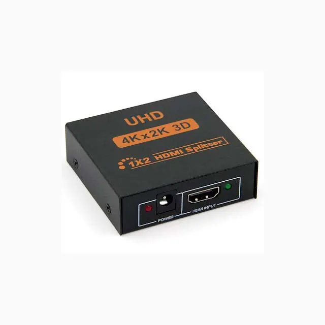 Powered Hdmi Splitter – 1-Input To 2-Output, Supports 4Kx2K, 3D & Full Hd, Black Housing 1