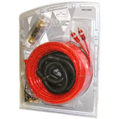 Ppa-701Tr Heavy-Duty Car Audio Kit – 0 Awg Power Wire (2500W), 16 Ft, Paired With 10 Awg Speaker Cables And Complete Wiring Set 1