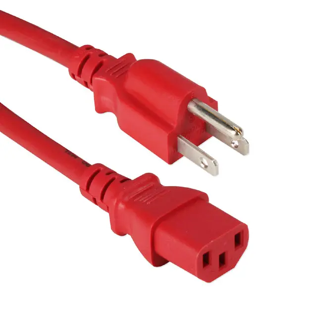 Pyeg-1579A Instrumentation Cord – 3/18 Awg, 10 Ft Red Sjt, Nema 5-15P To Female C13 1