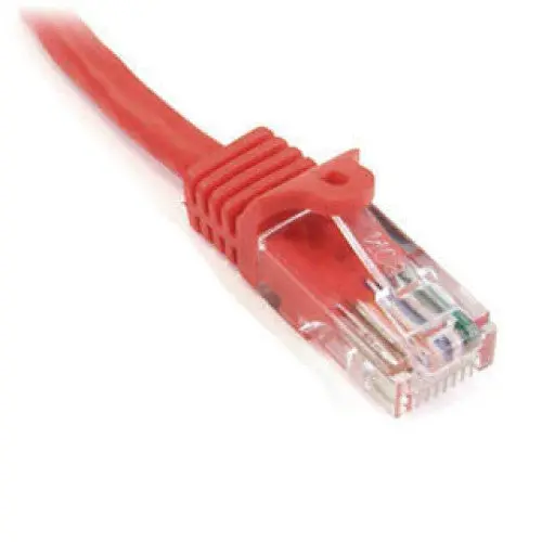Red Cat5E Ethernet Patch Cable – 2 Feet, Snagless Boot 1