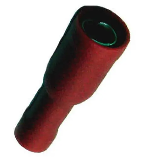 Red Fully Insulated Bullet Connector – Female, 0.180" Size, 22–18 Awg, 4.5Mm, Pack Of 25 1