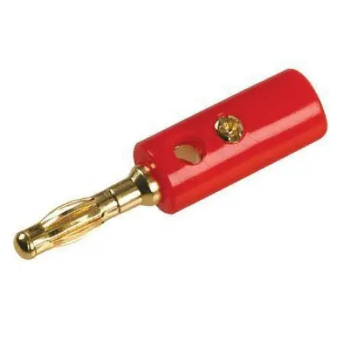 Red Insulated Banana Plug With Standard Screw/Hollow Contact – Plastic Housing (Model Bp-Grp) 1