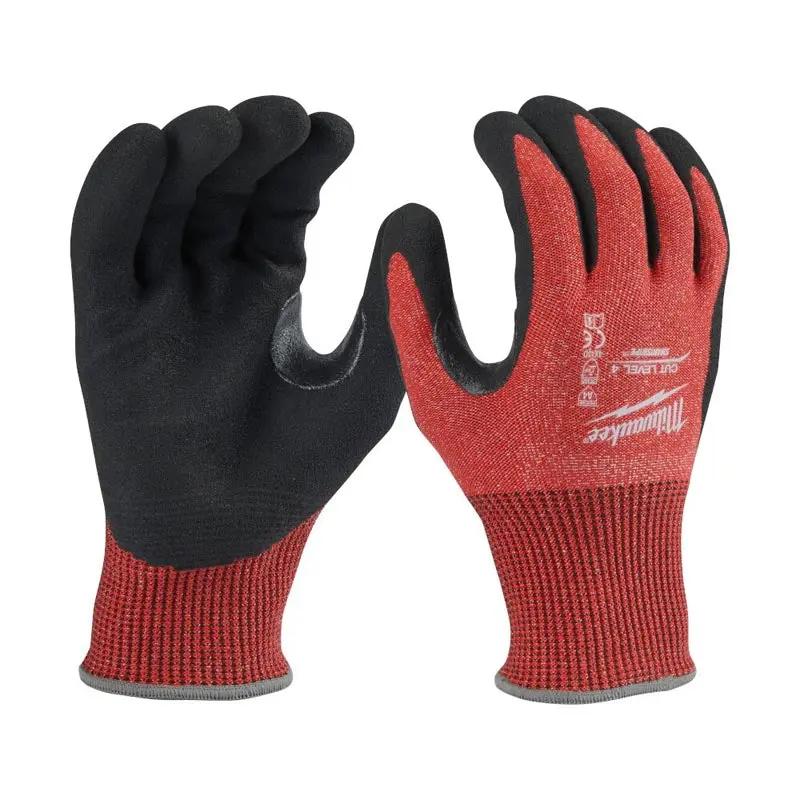 Red Nitrile-Dipped Cut-Resistant Gloves – Size Large, Level 4 Protection 1