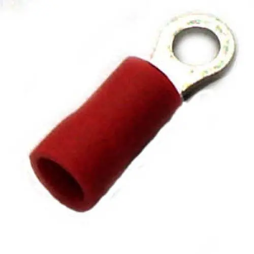 Red Ring Terminal For 22–18 Awg Wire – #4 Size (100-Pack) 1