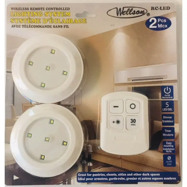 Remote-Controlled Led Lamp – Requires Five Aaa Batteries (2-Pack) 1