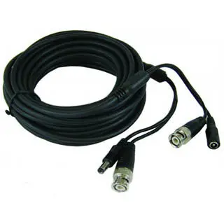 Rg59 Bnc Cctv Cable With Power Support – 50-Foot Black Coaxial Cable 1