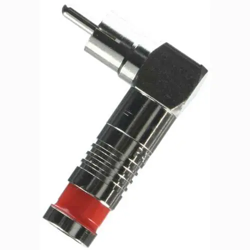 Rg59 Compression Rca Plug – Red, Nickel-Plated Connector 1